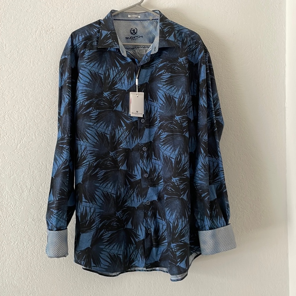 Bugatchi Uomo pattern long sleeve button down